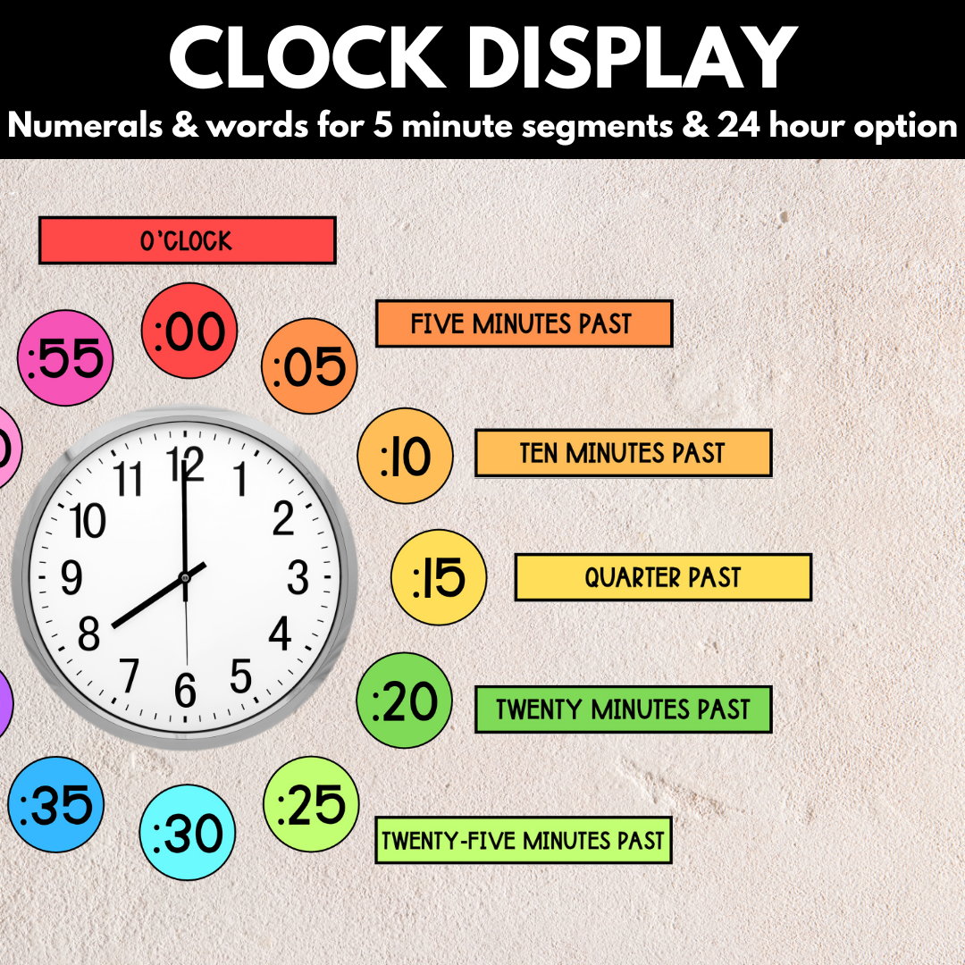 Clock Display Rainbow