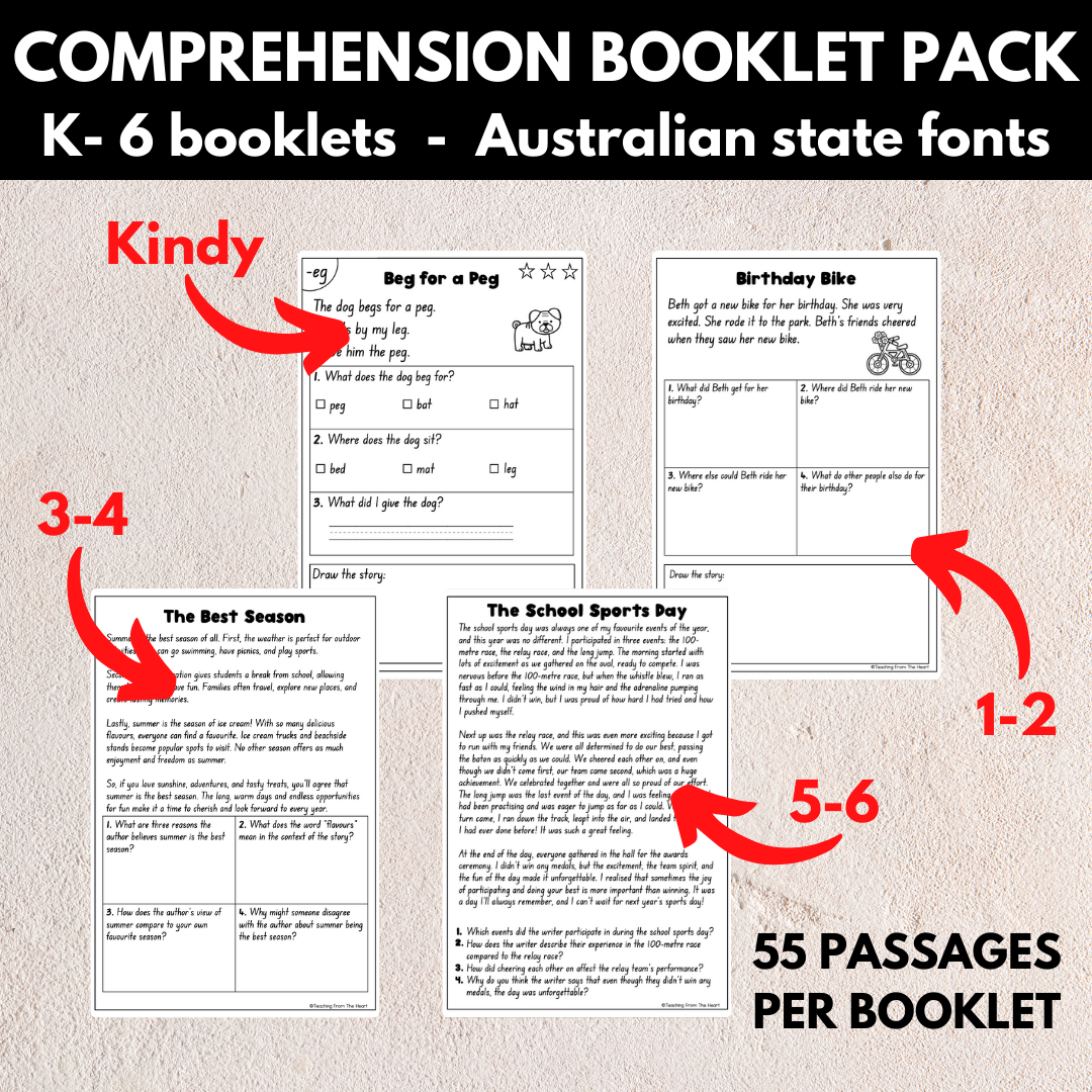 Comprehension Booklet Pack – Teaching From The Heart