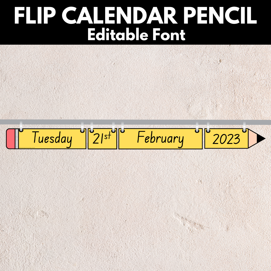 Flip Calendar Pencil - 10 Languages