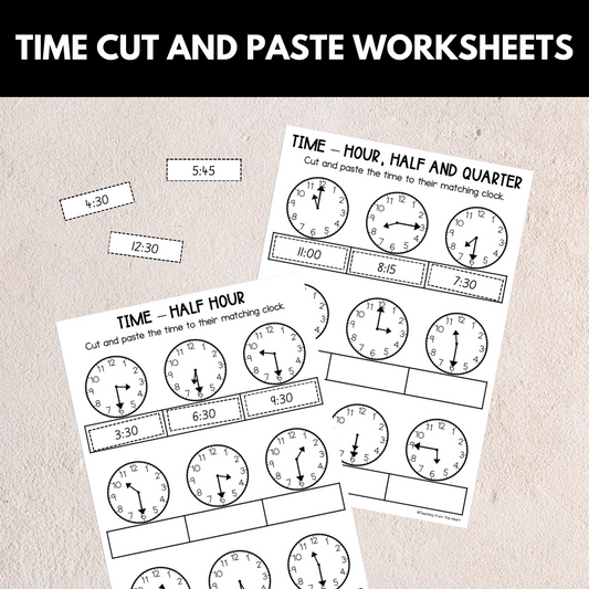 Time Cut and Paste Worksheets