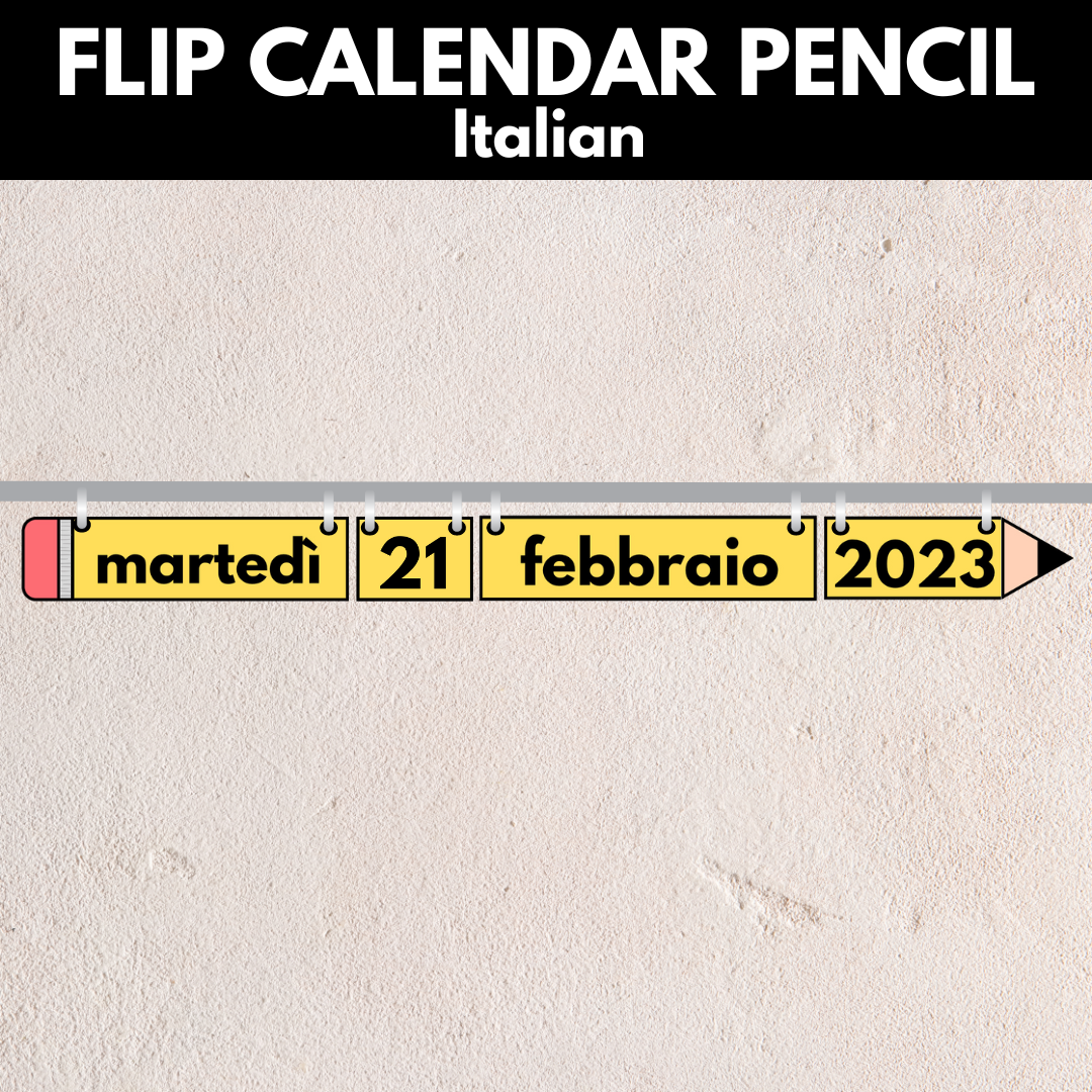 Flip Calendar Pencil - 10 Languages