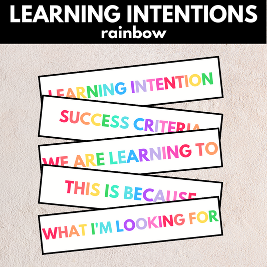 Learning Intentions Rainbow