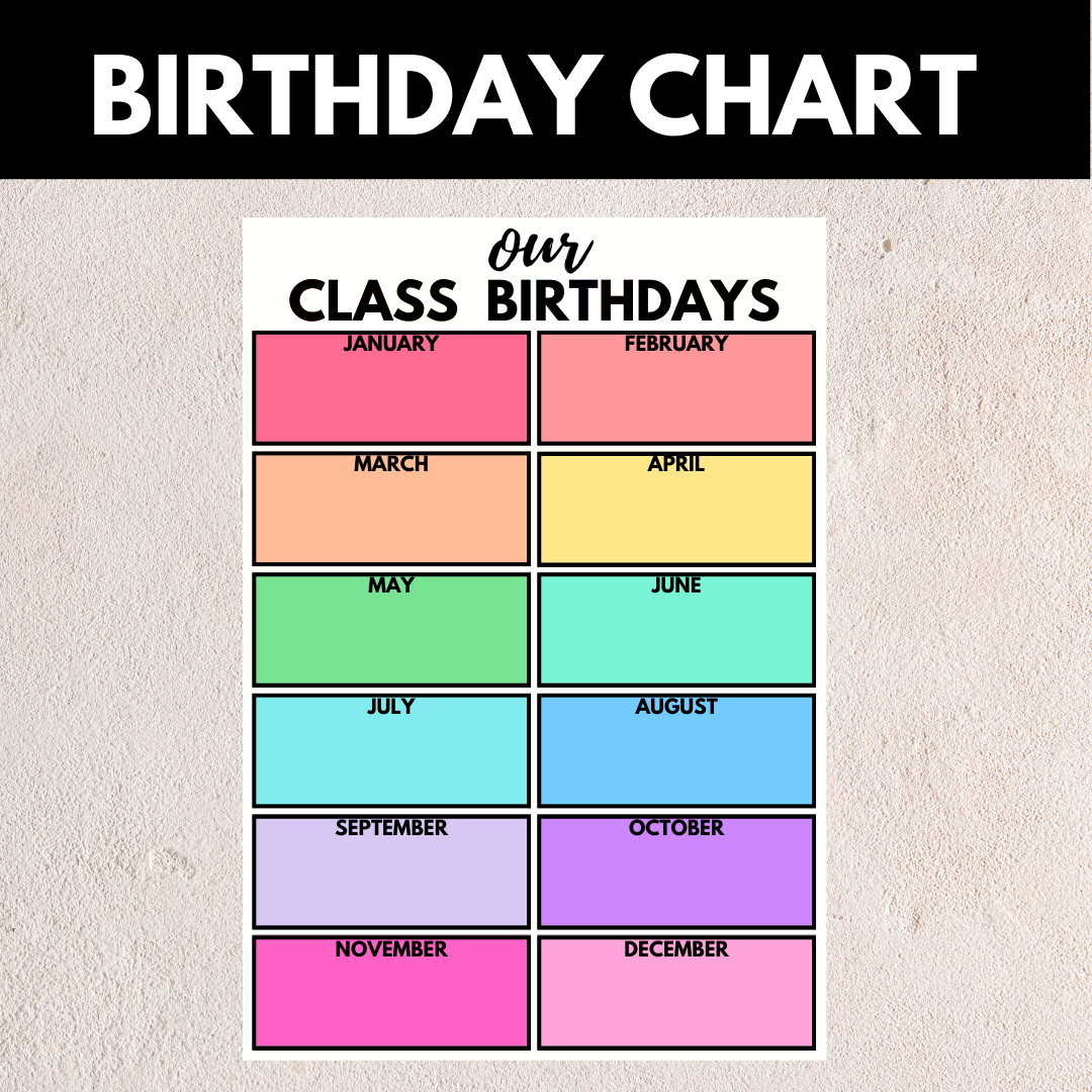 Birthday Chart Rainbow