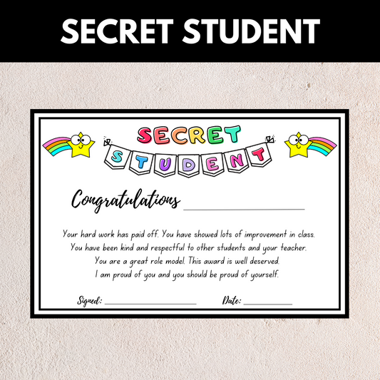 Secret Student Certificate